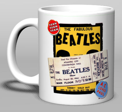Beatles '64 Atlantic City Ceramic Mug - Retro Jersey Shore