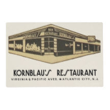 Kornblaus's Atlantic City Placemat - Retro Jersey Shore