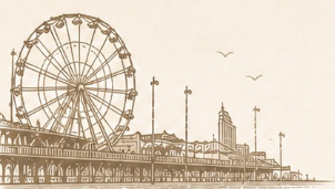 Boardwalk ferris wheel illustration