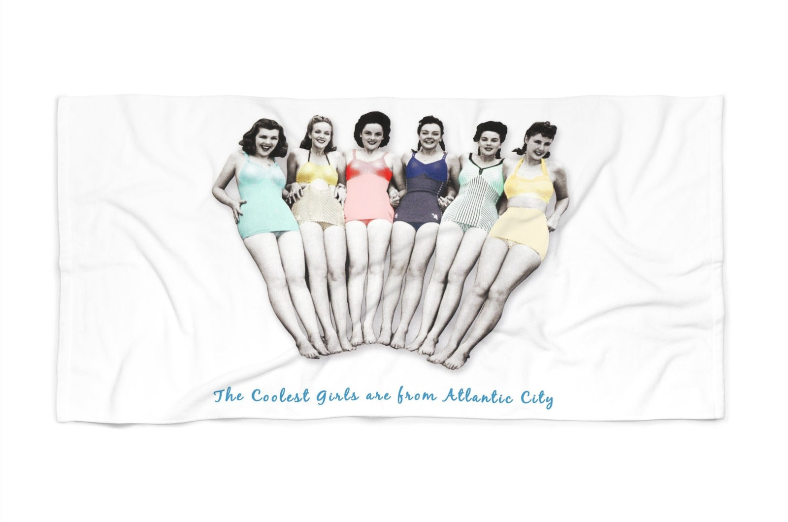 Atlantic City Retro Cool Girls Beach Towel