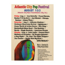 Atlantic City Pop Festival Wooden Sign - Retro Jersey Shore