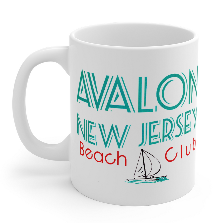 Avalon NJ Beach Club Ceramic Mug