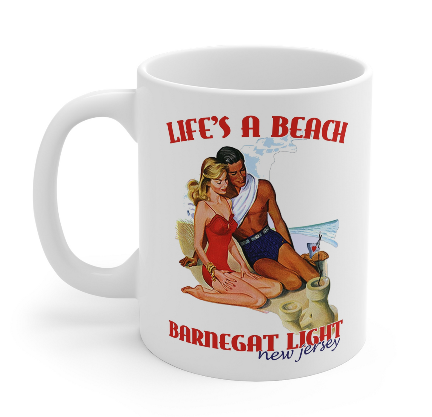 Life's a Beach at Barnegat Light Ceramic Mug