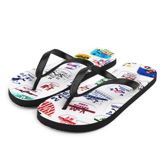 Margate Ventnor Beach Tag Flip Flops - Retro Jersey Shore