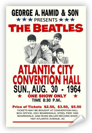 Beatles '64 Atlantic City Poster - Retro Jersey Shore