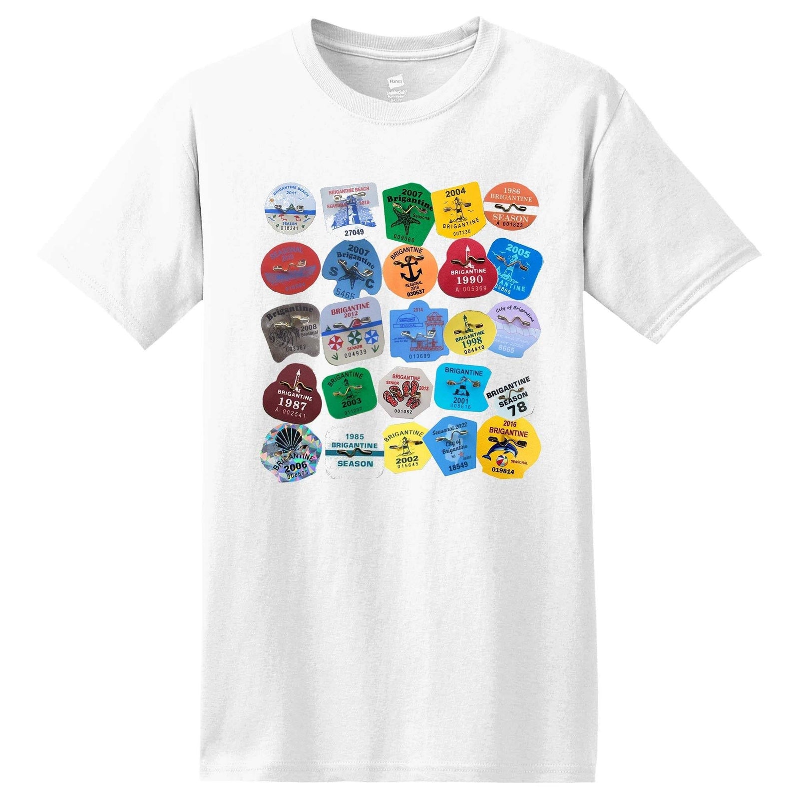 Brigantine Beach Tags Tee - Retro Jersey Shore
