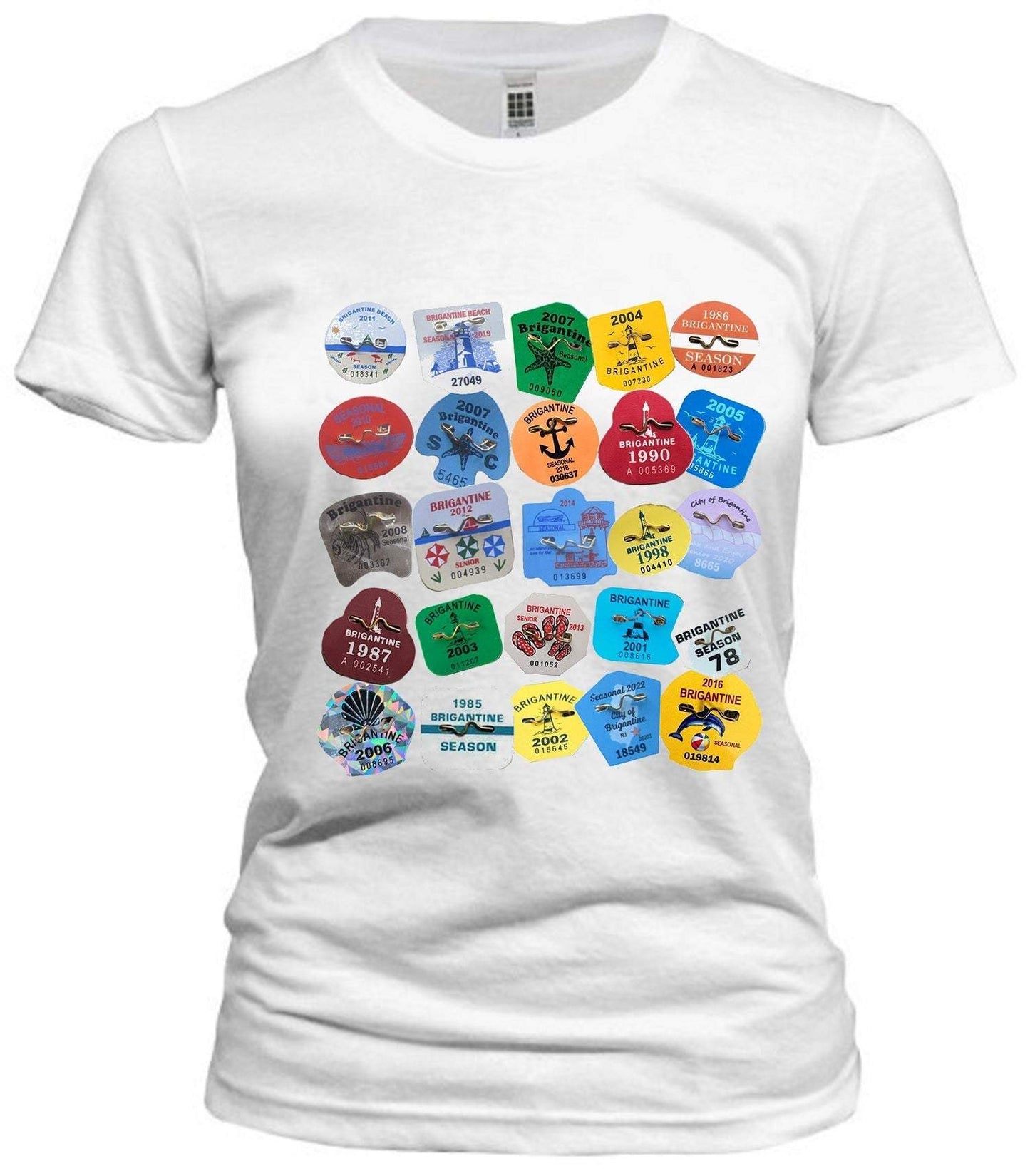 Brigantine Beach Tags Tee - Retro Jersey Shore