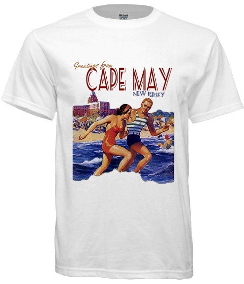 Cape May New Jersey Retro Tee - Retro Jersey Shore