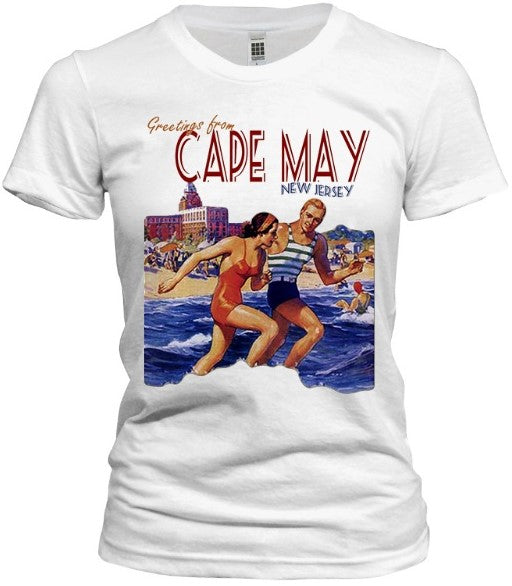 Cape May New Jersey Retro Tee - Retro Jersey Shore