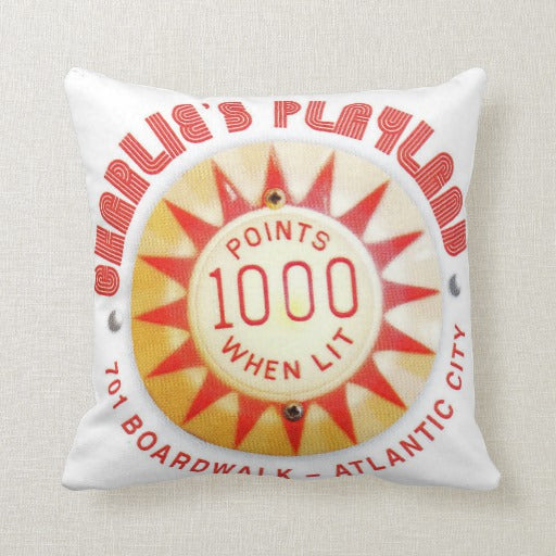 Charlies Playland Throw Pillow - Retro Jersey Shore