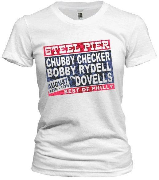Chubby, Rydell, Dovells Steel Pier Tee in Cameo color, featuring 100% ringspun cotton fabric.