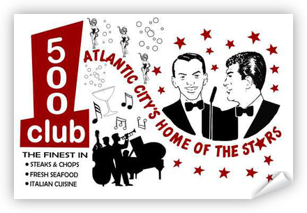 Frank & Dean 500 Club Atlantic City Poster - Retro Jersey Shore