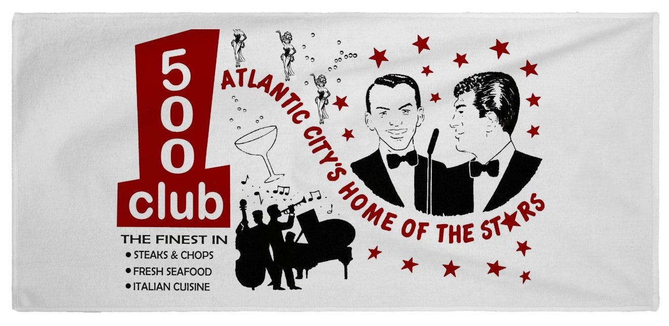 Frank & Dean at The 500 Club Beach Towel - Retro Jersey Shore