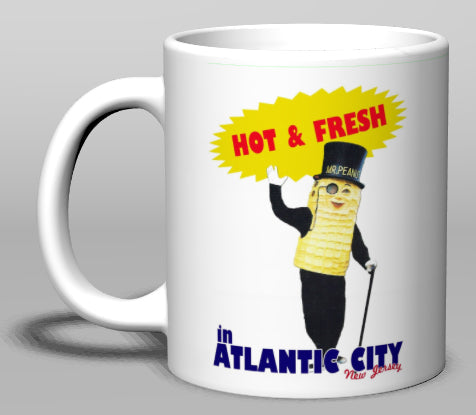 Hot & Fresh Mr. Peanut Ceramic Mug - Retro Jersey Shore