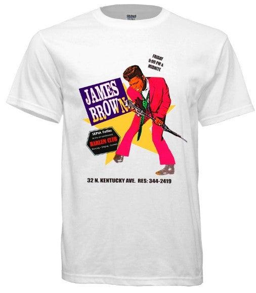 Vintage James Brown Club Harlem Tee featuring vibrant design on Stardust color, 100% ringspun cotton.