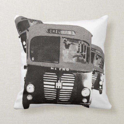 Atlantic City Jitney Throw Pillow - Retro Jersey Shore