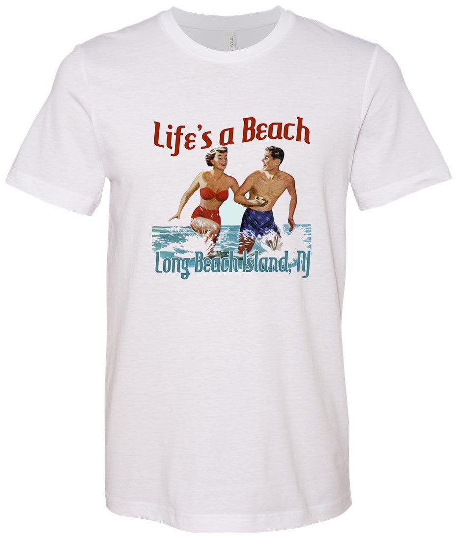 Long Beach Island Life's A Beach Retro Tee - Retro Jersey Shore