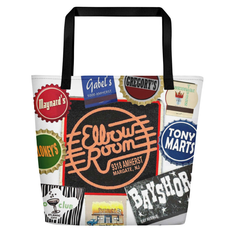 Jersey Shore Bars Beach Bag - Retro Jersey Shore