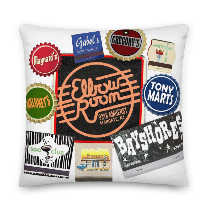 Shore Bars Throw Pillow - Retro Jersey Shore