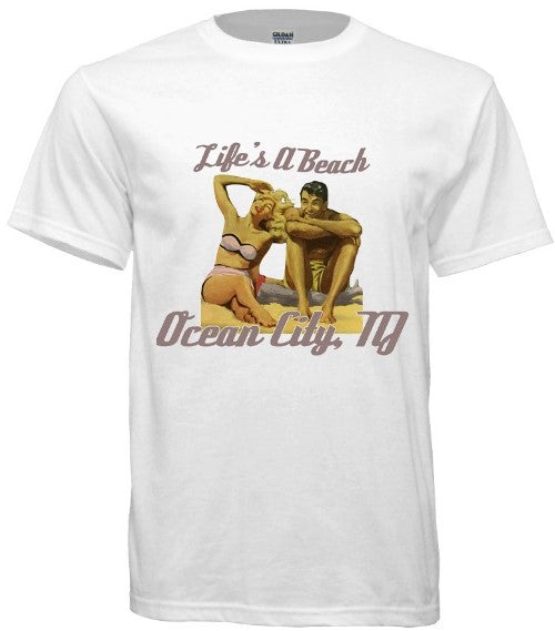 Ocean City Life's A Beach Tee - Retro Jersey Shore