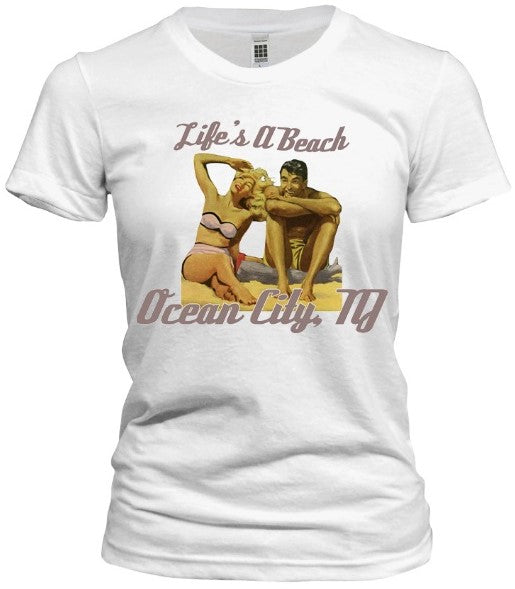 Ocean City Life's A Beach Tee - Retro Jersey Shore