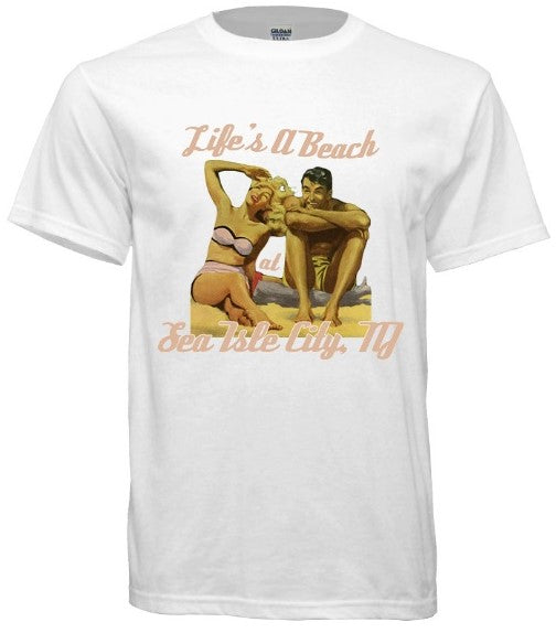 Sea Isle City Life's A Beach Tee - Retro Jersey Shore