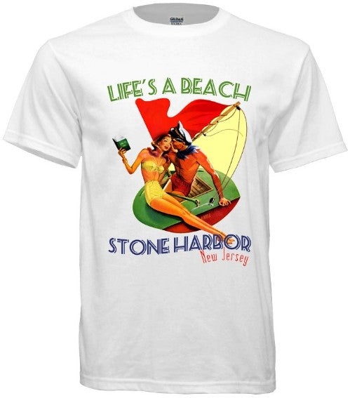 Stone Harbor Life's A Beach Tee - Retro Jersey Shore