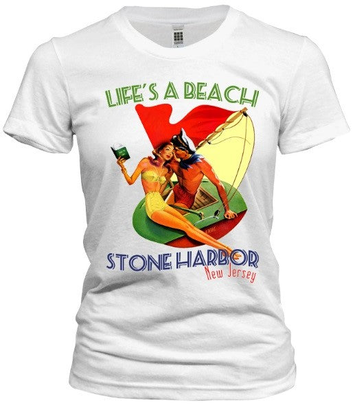 Stone Harbor Life's A Beach Tee - Retro Jersey Shore