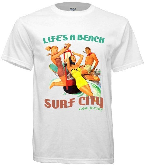 Surf City Life's A Beach Tee - Retro Jersey Shore