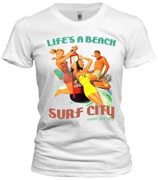 Surf City Life's A Beach Tee - Retro Jersey Shore